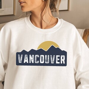 Vancouver Sweater Vancouver Mountain Sweatshirt Vancouver gift sweater BC Crewneck BC Gift Outdoor Gift