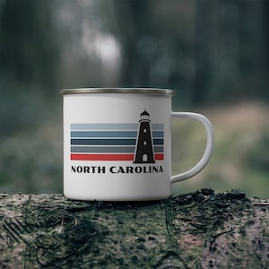 North Carolina Lighthouse Mug North Carolina Coffee Mug North Carolina Nautical theme cup Wilmington Beach mug NC Gift Stocking Stuffer