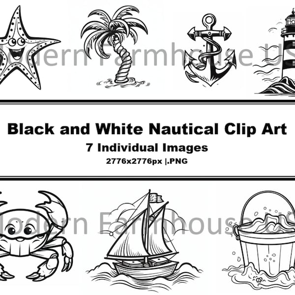 Nautical Ocean themed Clip Art Beach clip art sand crab Starfish Sailboat clip art lighthouse clip anchor sea theme clip art digital art