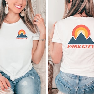 Park City Tshirt Park City T-shirt Park City Front and Back Logo Tee Utah Logo Tshirt Park City Gift