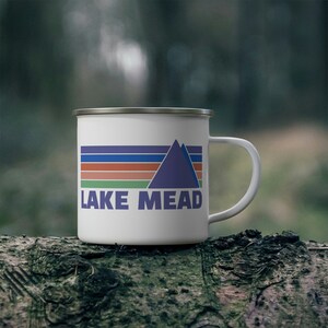 Lake Mead Mug, Coffee Mug, Hiking and Camping Mug, 12oz stainless steel enamel mug