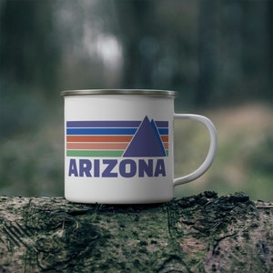 Arizona Camp Mug, Coffee Mug, Hiking and Camping Mug, 12oz stainless steel enamel mug