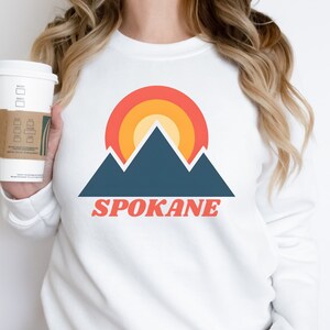 Maglione Spokane Felpa girocollo Spokane Maglione invernale Spokane Washington Felpa girocollo calda Regalo Spokane