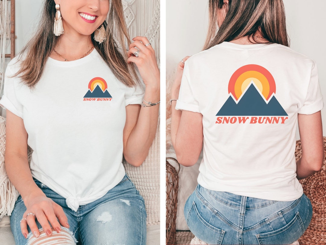Snow Bunny Tshirt Snow Bunny T shirt Snow Bunny Front and Back Logo Tee Ski Snowboard Logo Tshirt Snow Bunny Gift Etsy