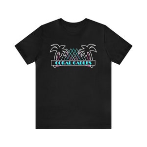 Coral Gables Shirt Coral Gables Miami Vice Style tshirt Coral Gables Black t-shirt Miami shirt Miami Gift Beach Gift