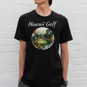 Hawaii Golf Watercolor T Shirt, Unisex Jersey Short Sleeve Tee, Bella & Canvas 3001 Tee, T shirt, Tee Shirt, High Quality Shirt