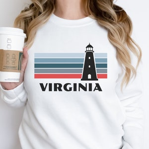 Virginia Lighthouse sweater Virginia sweatshirt Virginia Beach sweater Beach sailing sweater Virginia Gift
