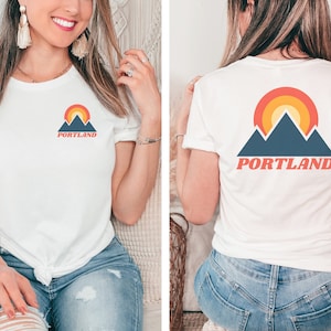 Portland Tshirt Portland T-shirt Portland Front and Back Logo Tee Oregon Logo Tshirt Portland Gift