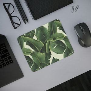 Green Banana leaf Desk Mouse Pad