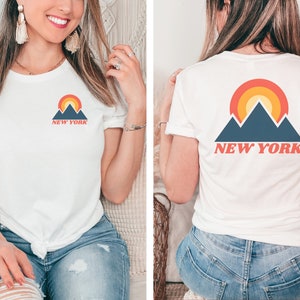 New York Tshirt New York T-Shirt New York Vorder- und Rückseite Logo Tee Upstate Logo Tshirt New York Geschenk