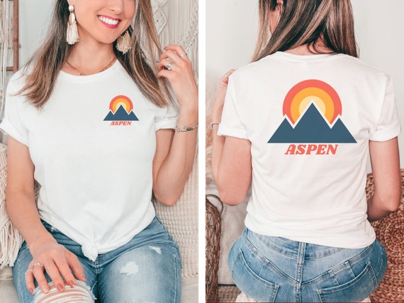 Aspen Tshirt Aspen T shirt Aspen Front and Back Logo Tee Colorado Logo Tshirt Aspen Gift Etsy Australia