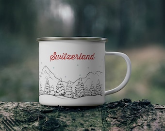 Switzerland Outdoor Coffee Mug Switzerland 12 oz Camp mug Switzerland Mountain Gift Europe Coffee Mug Europe Gift Outdoor Gift