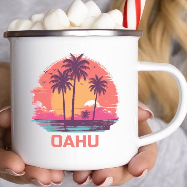 Oahu Mug Oahu Stainless Steel Camp Mug Oahu Camping Mug Hawaii Mug Coffee mug Oahu Gift