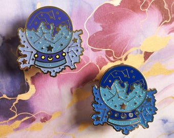 Funkelnde himmlische Kristallkugel Emaille Pin