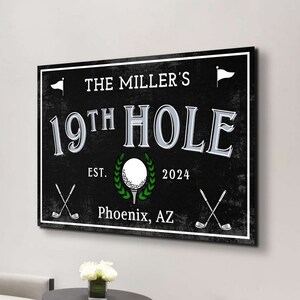 19th Hole Sign, Golf Wall Art, Personalized Golf Decor, Custom Cool ...