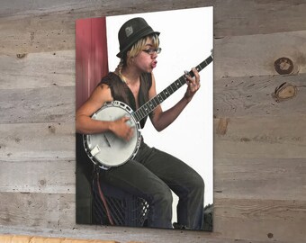 Reproductor de banjo, arte de pared de músico, impresión de lienzo de música, decoración del hogar, regalo de inauguración de la casa, decoración de la sala de estar, obras de arte grandes, fotografía de la casa