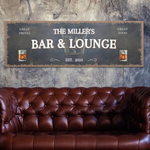 Whiskey Bar Sign, Personalized Bourbon Bar Decor, Custom Pub Wall Art, House Decorations, Housewarming Gifts, Basement Bar Artwork, Gin, Rum