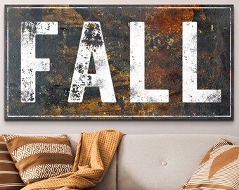 Rustic Fall Wall Art, Modern Farmhouse Home Decor, Autumn Decorations, Vintage Distressed Fall Artwork, Country Canvas Print, House Gifts
