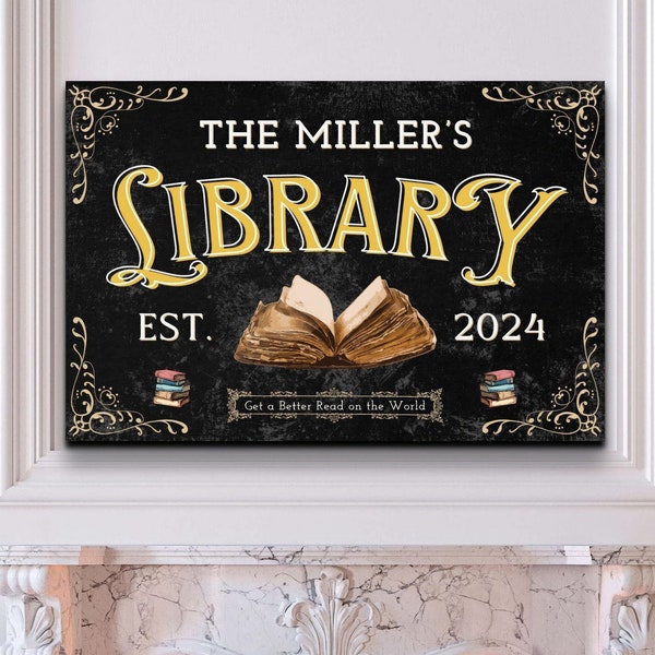 Custom Library Sign - Etsy
