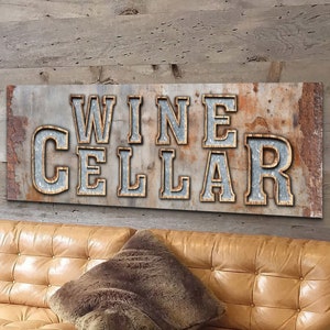 Rustic Wine Cellar Sign, Wine Bar Wall Art Decor, Winery Decoration ...