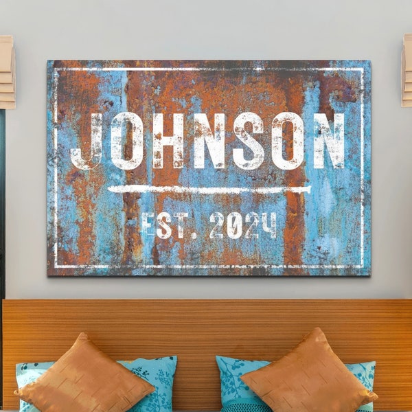 Personalized Last Name Sign, Family Wall Art, Custom Name Decor, Rustic Artwork, Modern Farmhouse Canvas Print, Wedding Gifts, New Home Gift