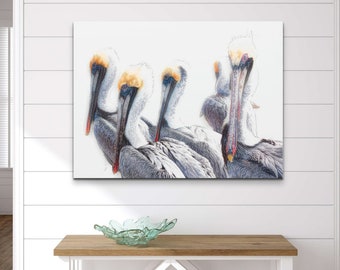 Pelican Wall Art, Home Canvas Print, Beach Decor, Gifts, Zen Den, Ocean Theme, Coastal Artwork, Bird Photography, Tropical Picture, Hanging