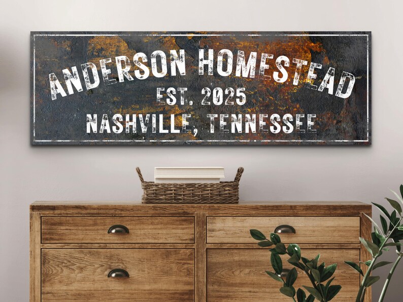 Rustic Tennessee. Sign Rustic Homestead Sign Personalized Name, Custom Modern Farmhouse Wall ...
