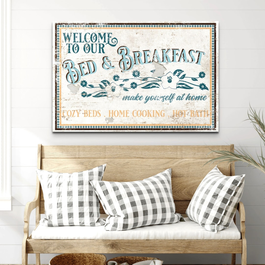 Vintage Bed and Breakfast Sign, Bedroom Decor, Kitchen Wall Art ...