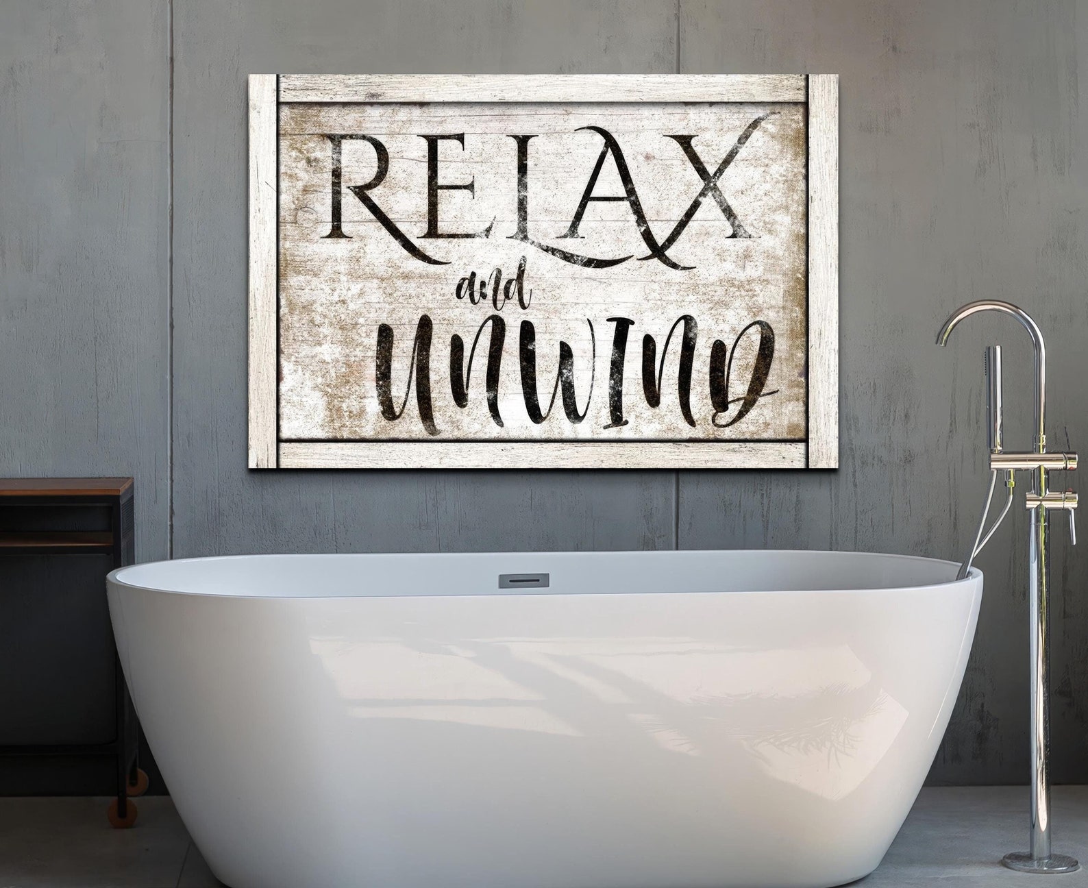 Unwind Sign Relax and Unwind Sign, Modern Farmhouse Wall Art, Rustic Bathroom Decor ...