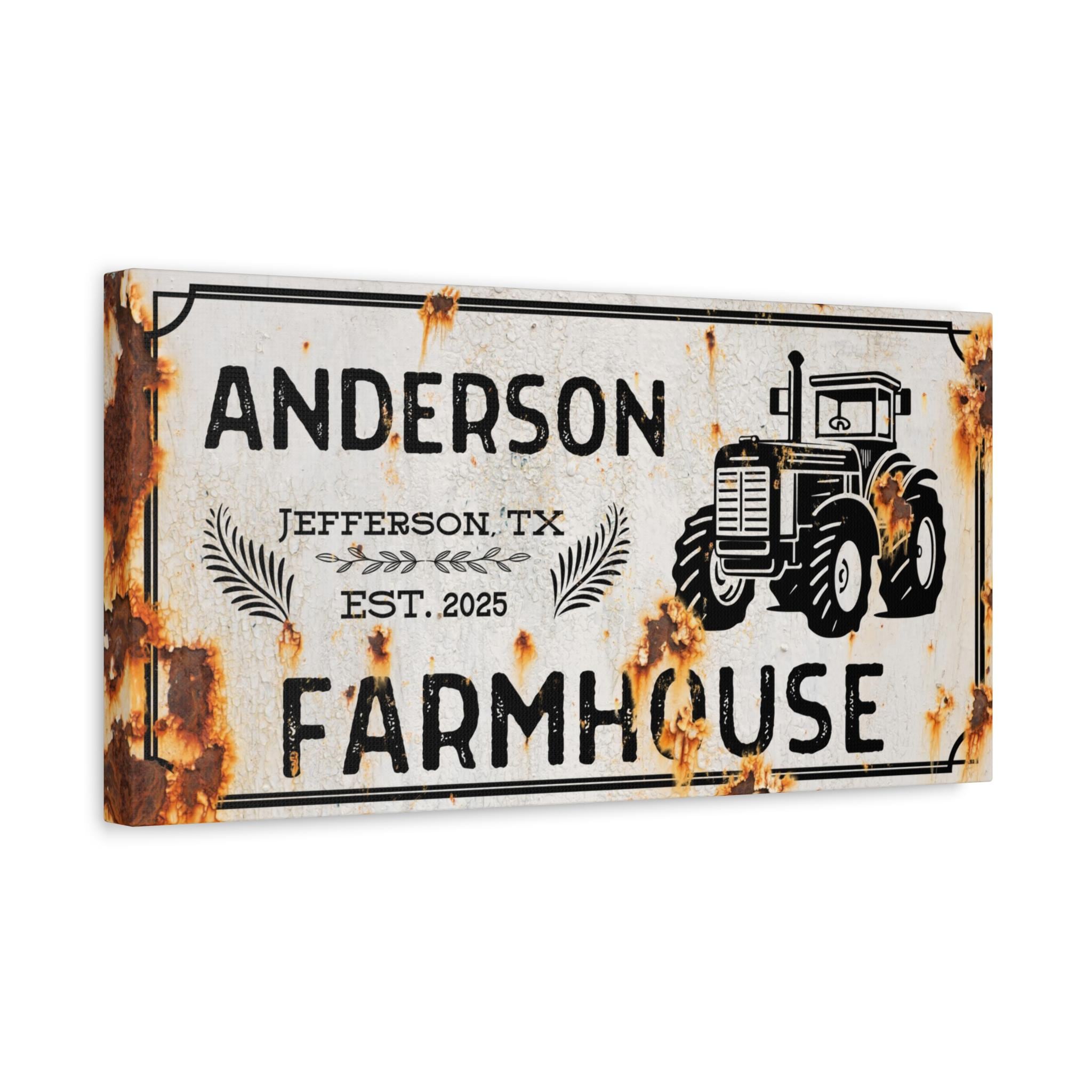 Personalized Farmhouse Sign, Rustic Tractor Wall Art, Custom Farmer ...