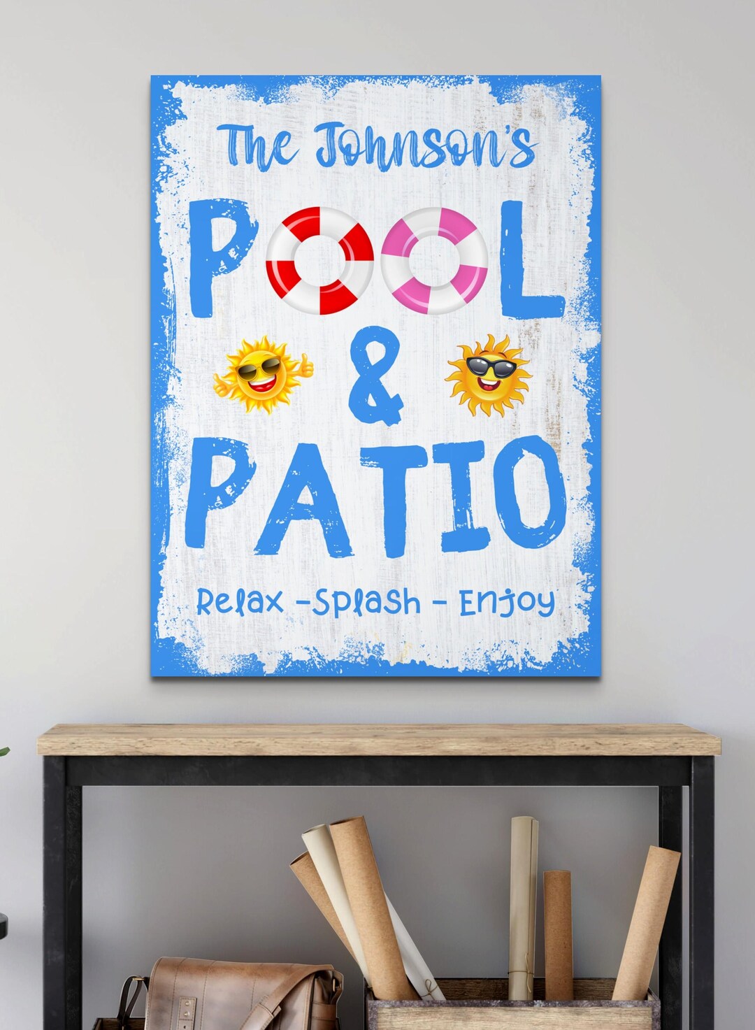Vertical Pool & Patio Wall Art Sign, Poolside Decor, Summer Decorations ...