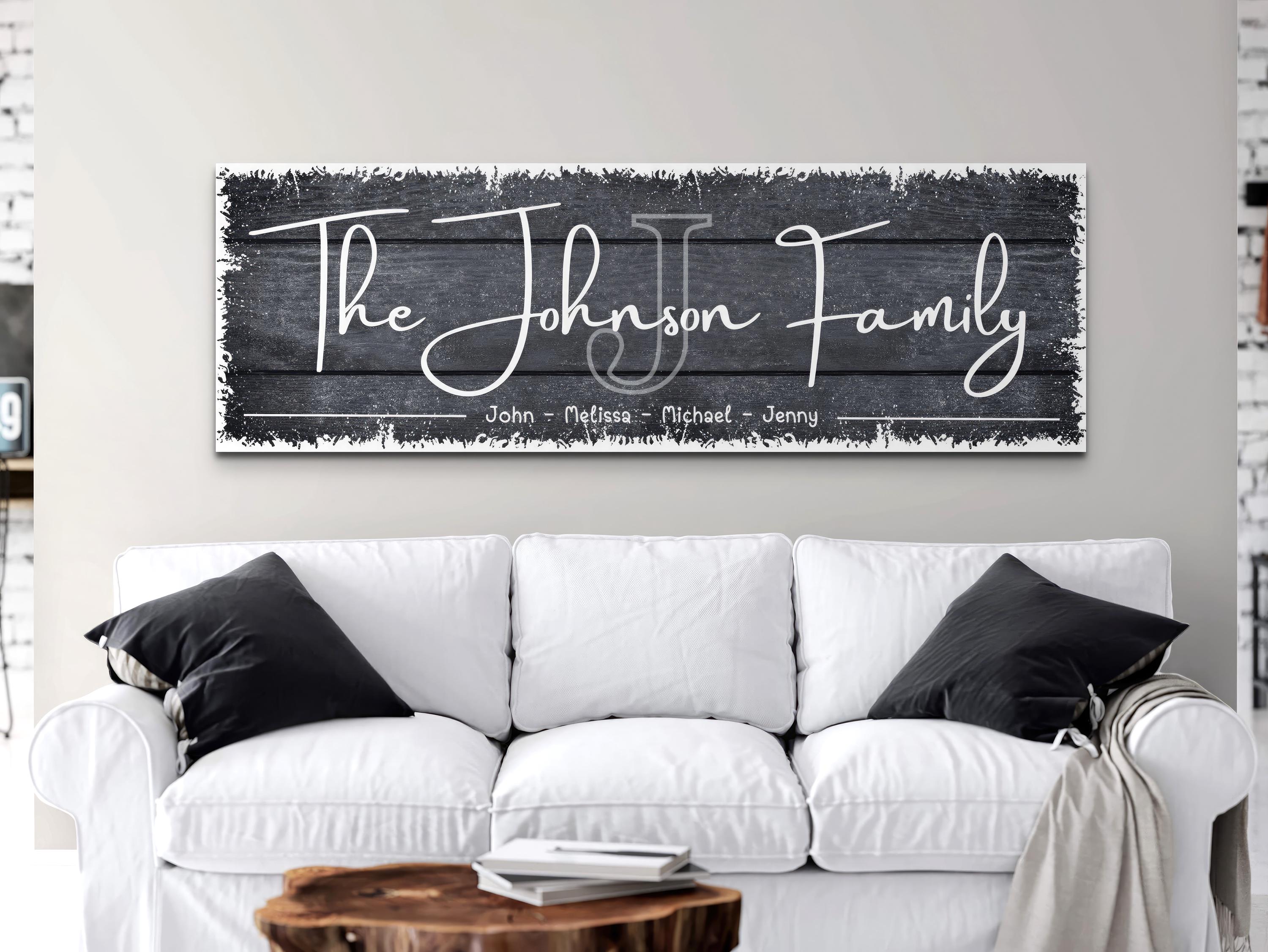 Personalized Family Name Sign, Modern Farmhouse Home Decor, Custom ...