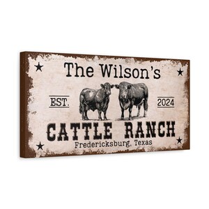 Cattle Ranch Sign, Custom Ranch Wall Art, Personalized Country Western ...