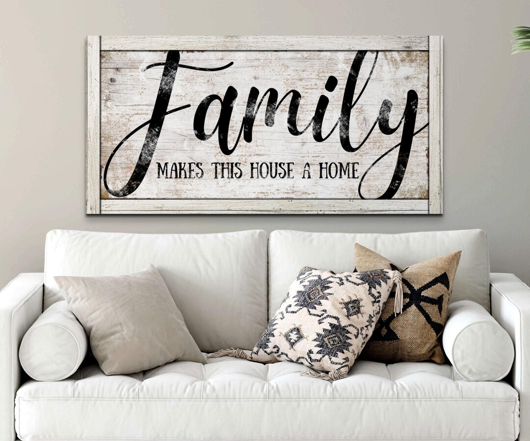 Family Makes This House A Home Sign, Modern Farmhouse Wall Art, Vintage ...