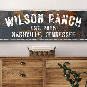 Rustic Ranch Sign Personalized, Custom Family Name Modern Farmhouse ...