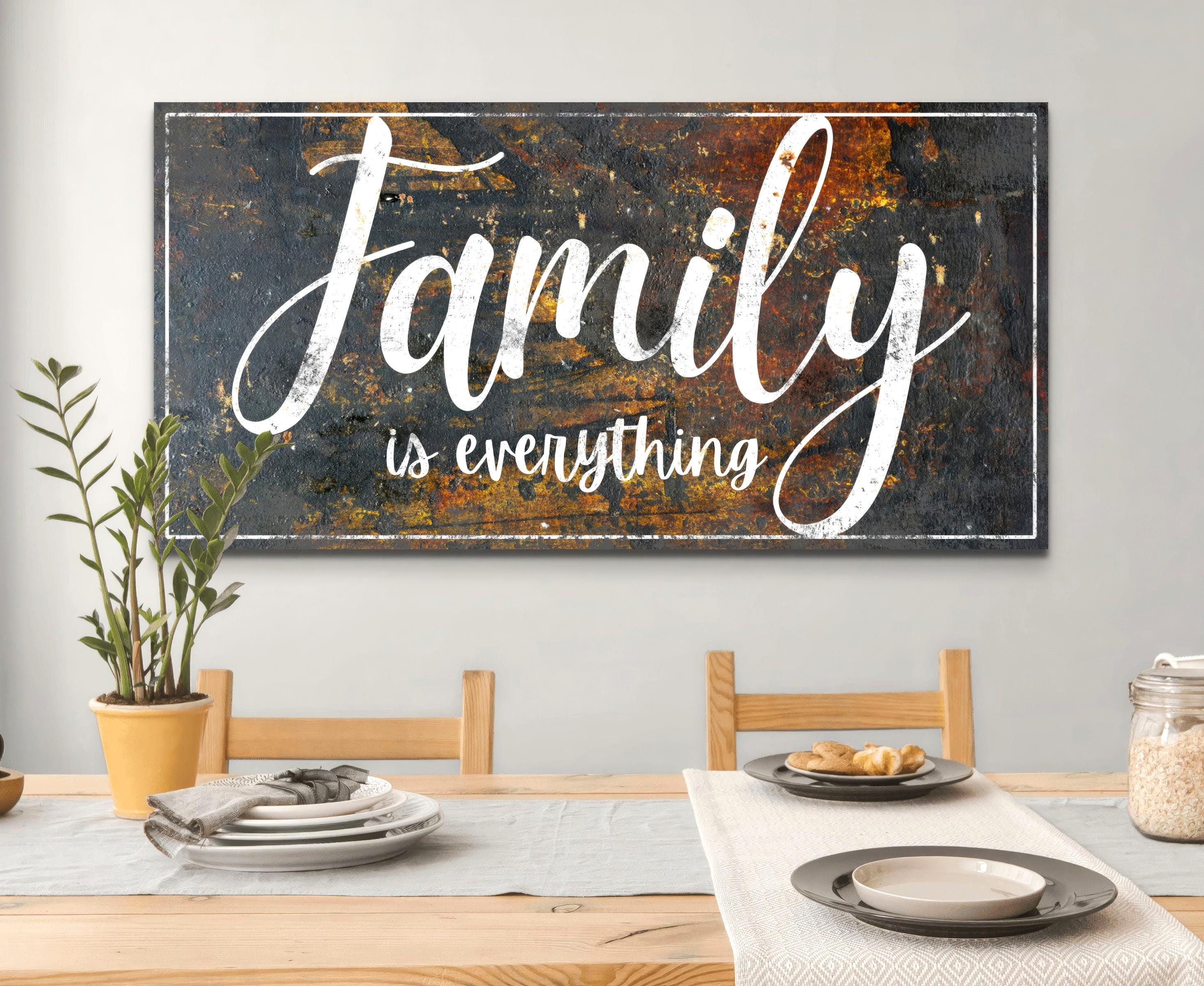 Blue Family is Everything Wall Decor, Farmhouse Quote Sign, Entry Way ...