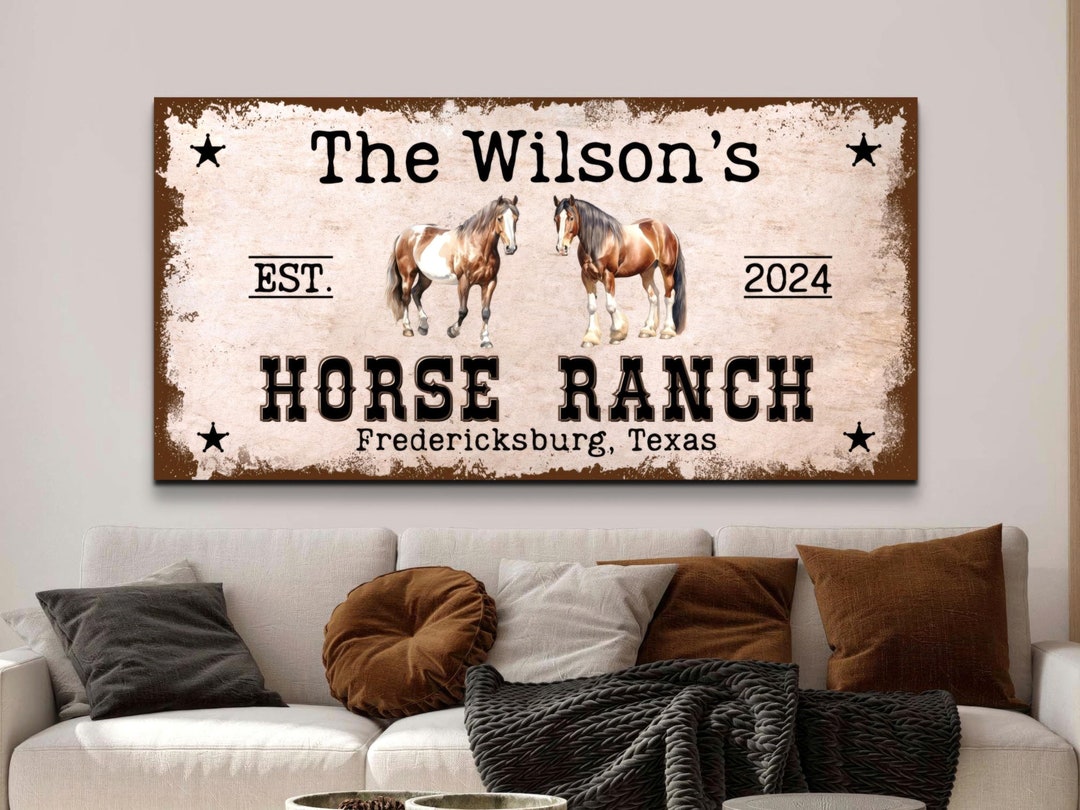 Rustic Horse Ranch Sign