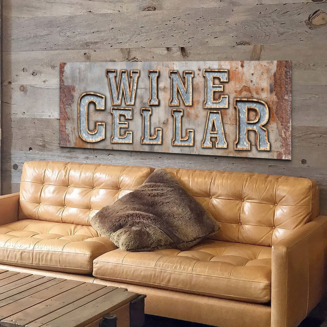 Rustic Wine Cellar Sign, Wine Bar Wall Art Decor, Winery Decoration ...