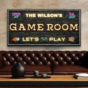 Game Room Sign, Custom Arcade Decor, Personalized Billiards Wall Art ...
