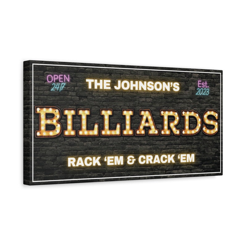 Personalized Billiards Sign, Custom Pool Table Room Decor, Rustic ...