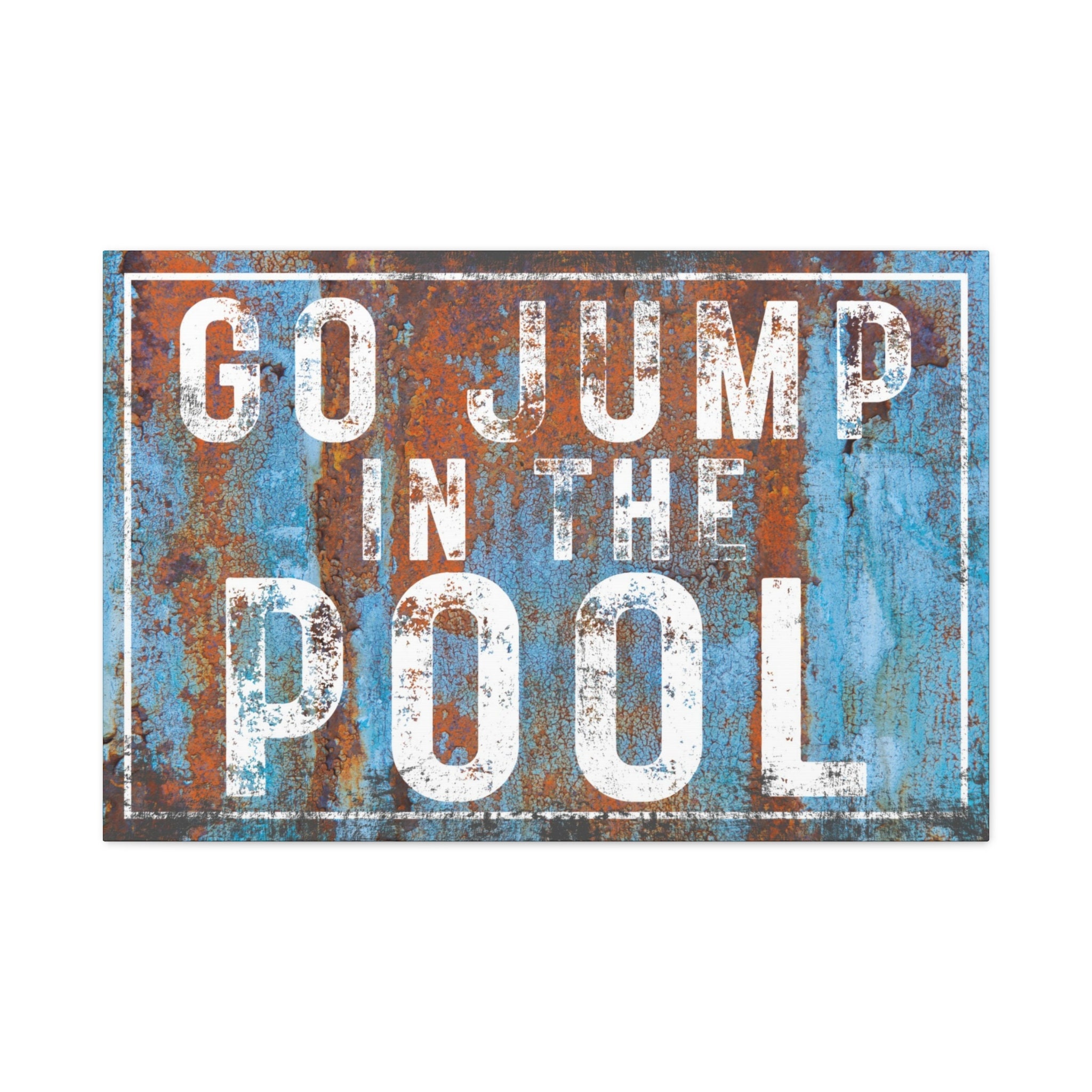 Go Jump in the Pool Sign, Rustic Pool Decor, Vintage Wall Art, Home ...