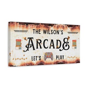 Rustic Arcade Sign Personalized Rustic Arcade Sign, Modern Farmhouse Game Room Wall Art ...