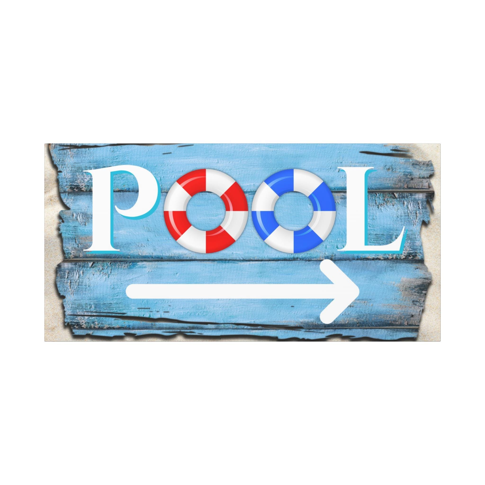 Pool Arrow Sign, Pool Arrow Wall Art Canvas Print, Swimming Pool ...