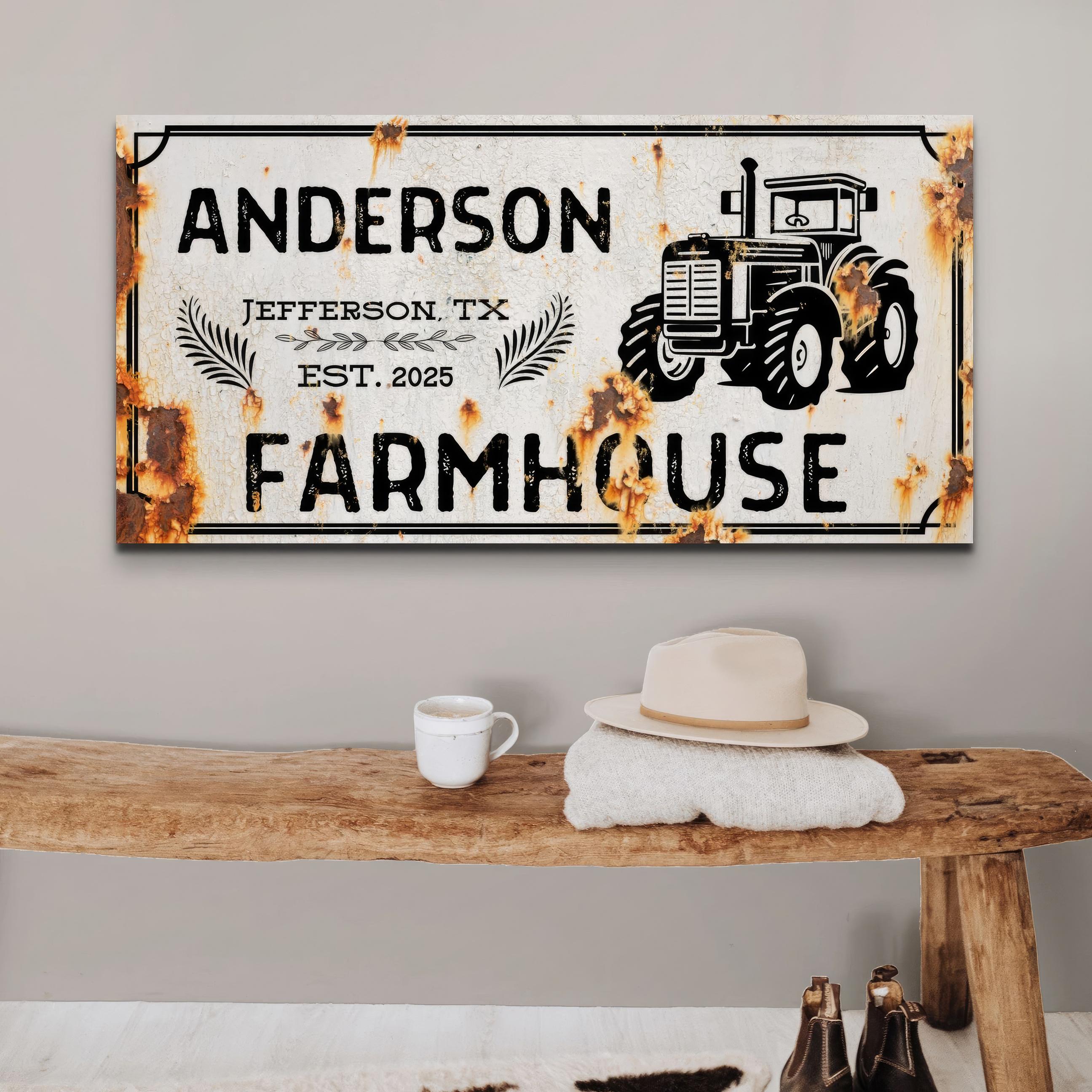 Personalized Farmhouse Sign, Rustic Tractor Wall Art, Custom Farmer ...