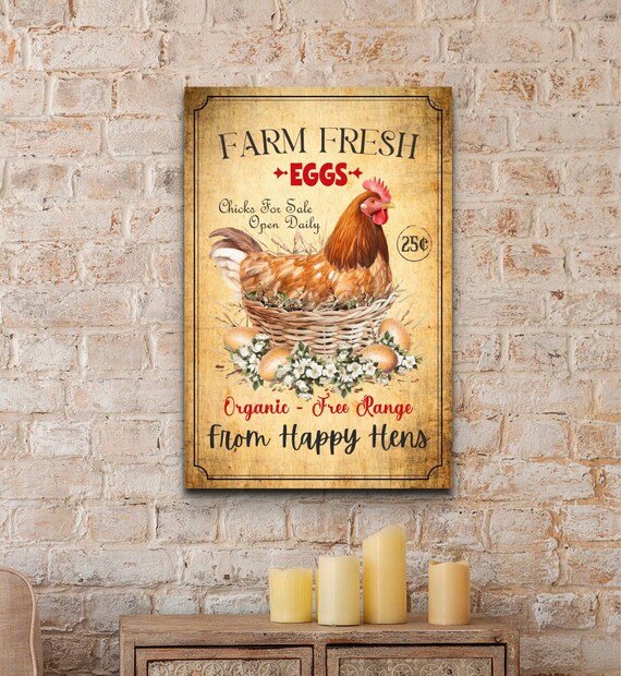 Farm Raised Canvas Wall Art Rooster Hen Sign Rustic Farmhouse Kitchen Home Decor Farm Raised Canvas Wall Art Rooster Hen Sign Rustic Farmhouse Kitchen Home Decor