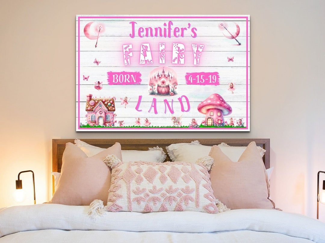 Fairy Room Decor, Girls Nursery Wall Art, Personalized Princess Nursery ...