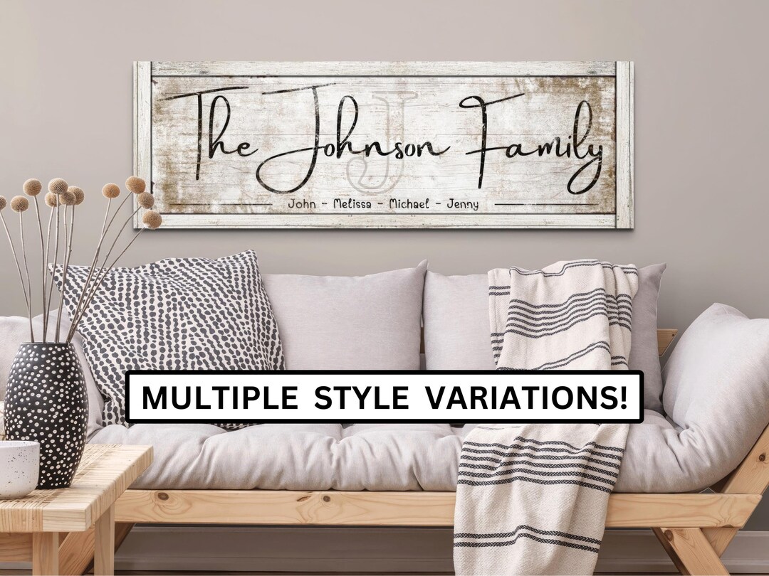 Personalized Family Name Sign, Modern Farmhouse Home Decor, Custom ...