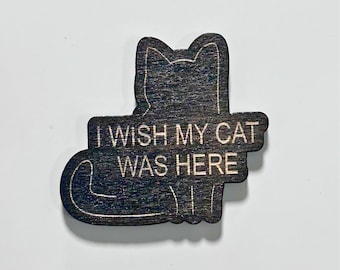 Engraved Wood Cat/Dog Magnet: Funny Office/Desk Accessories