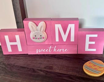Reversible Home Block Sign: Interchangeable Resin Magnet Decor