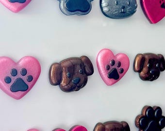 Pet Resin Magnets: Dog, Cat, Paw Print - Set of 4